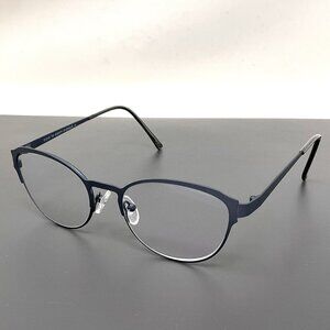 Eight to Eighty Eyeglasses Frames FANNY PEARL GRAY Blue Round Cat Eye 49-17-135